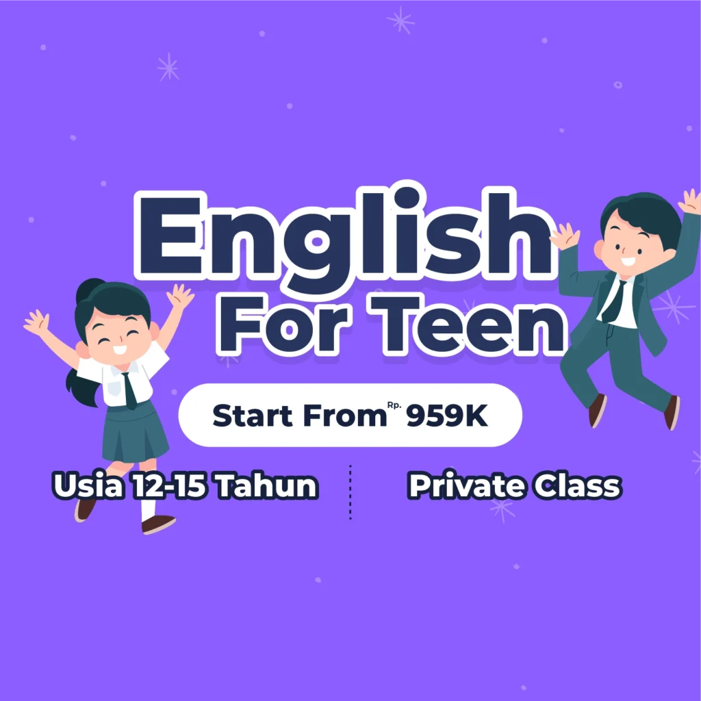 Belajar speaking secara One on One dengan proses belajar anti bosan. Bantu anak remaja lebih fokus hingga percaya diri berbahasa Inggris.